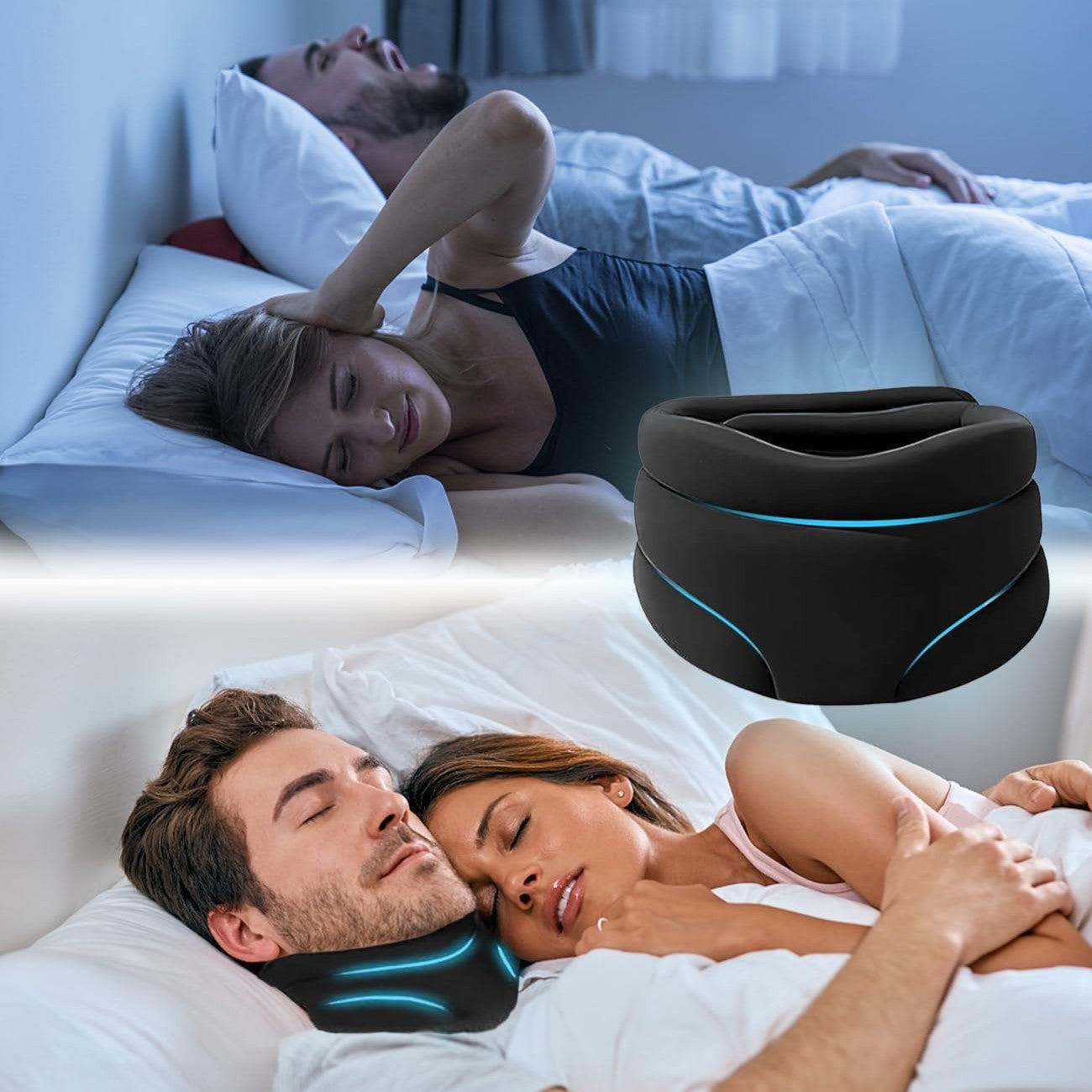 Rejuvenating Sleep Support Pillow | Contoured for Comfort | Snore Reduction Design