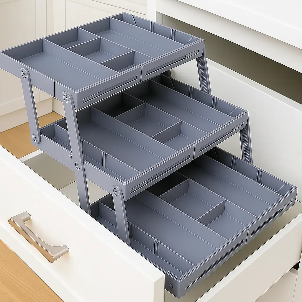 Customizable 3-Tier Drawer Organizer for Optimal Storage