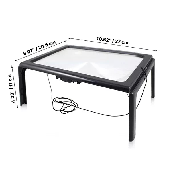 Triple Lens Magnifier with Built-in LED Illumination