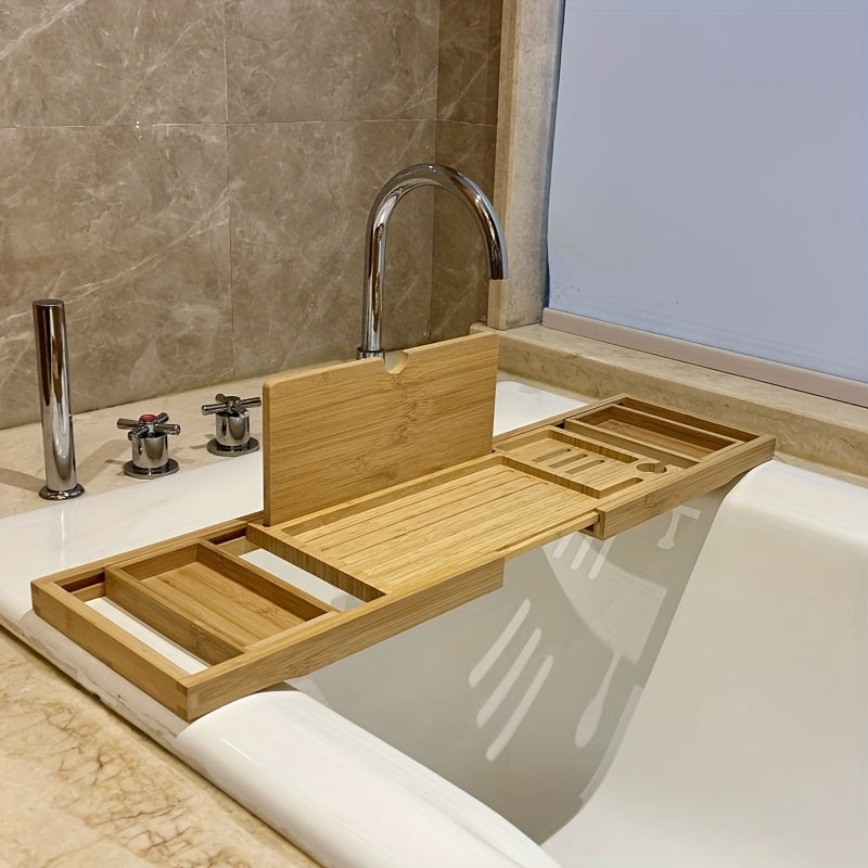 Luxury Bamboo Bath Tray for Enhanced Soaking Experience