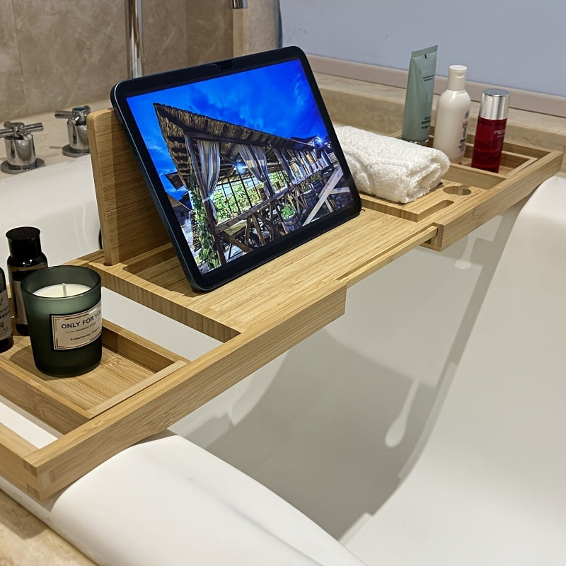 Luxury Bamboo Bath Tray for Enhanced Soaking Experience