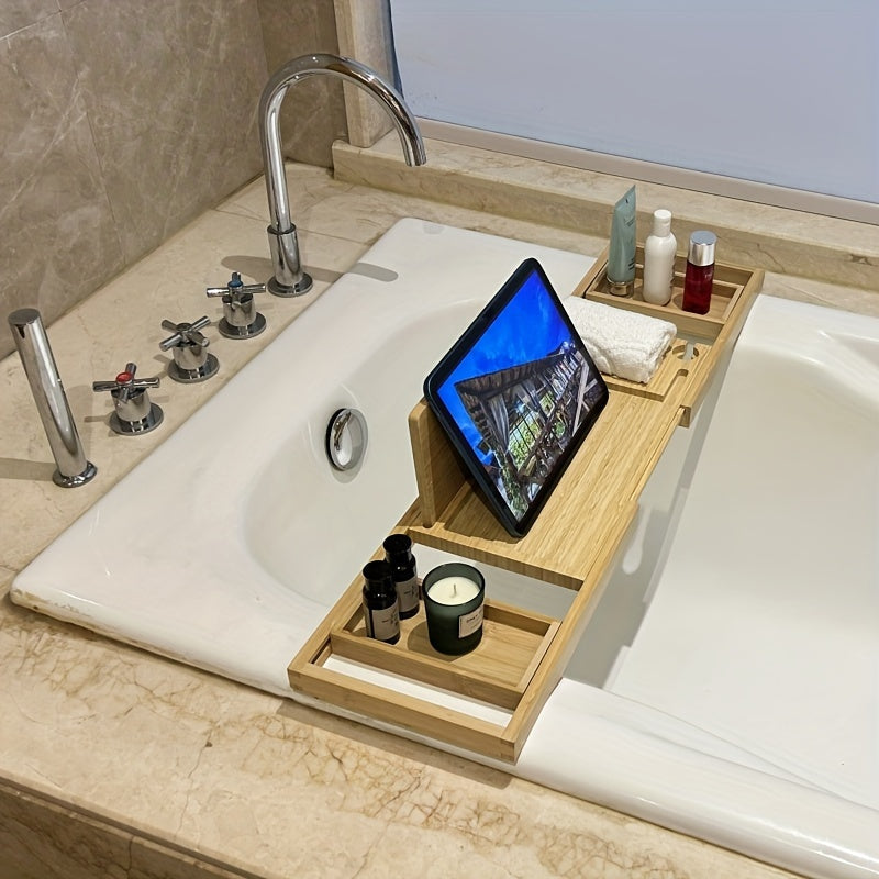 Luxury Bamboo Bath Tray for Enhanced Soaking Experience