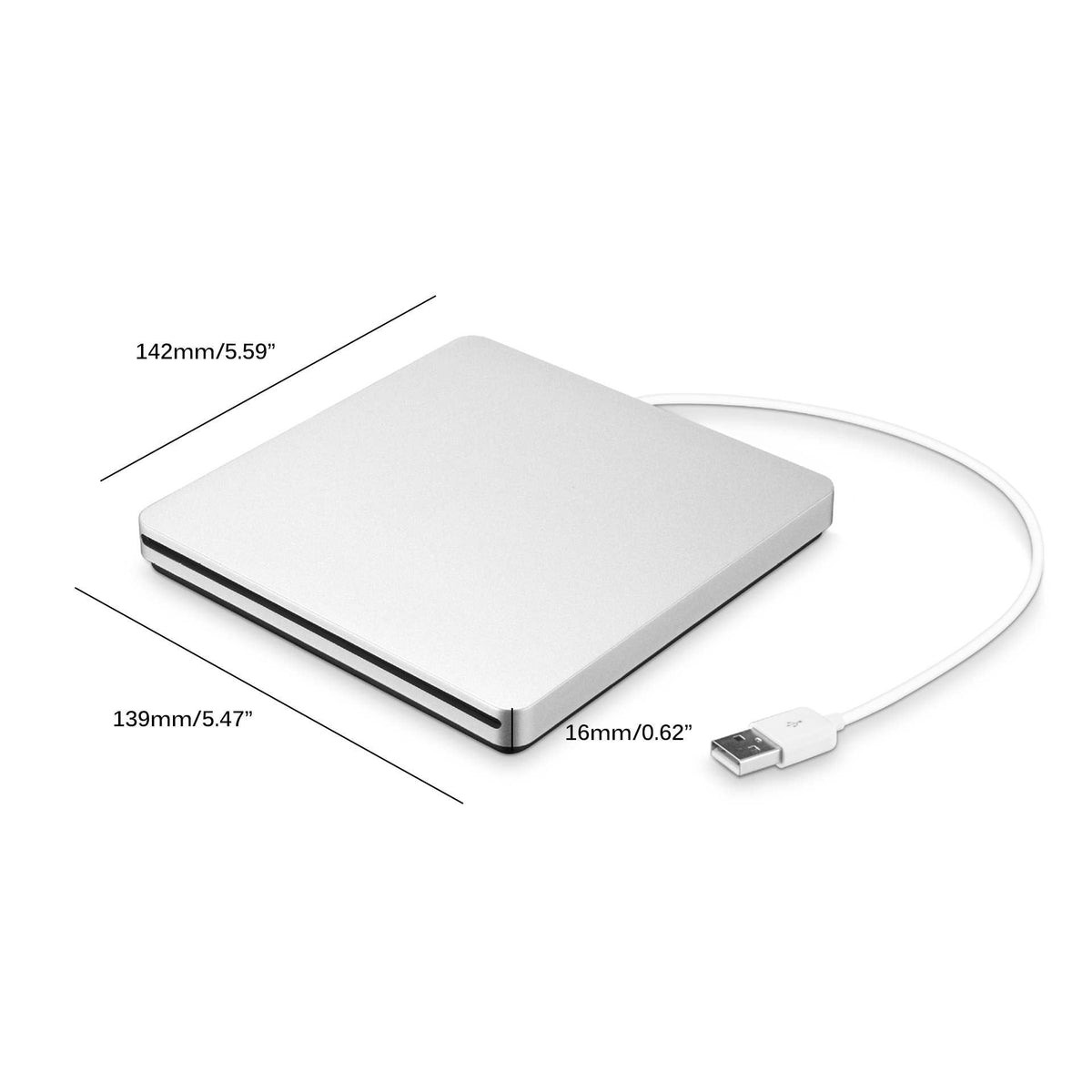 Sleek External USB DVD Writer for Laptops and PCs