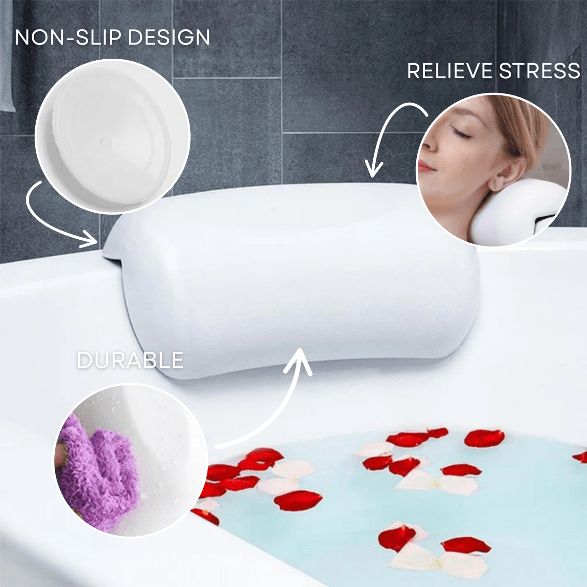 Luxurious Support Pillow for Ultimate Bath Relaxation