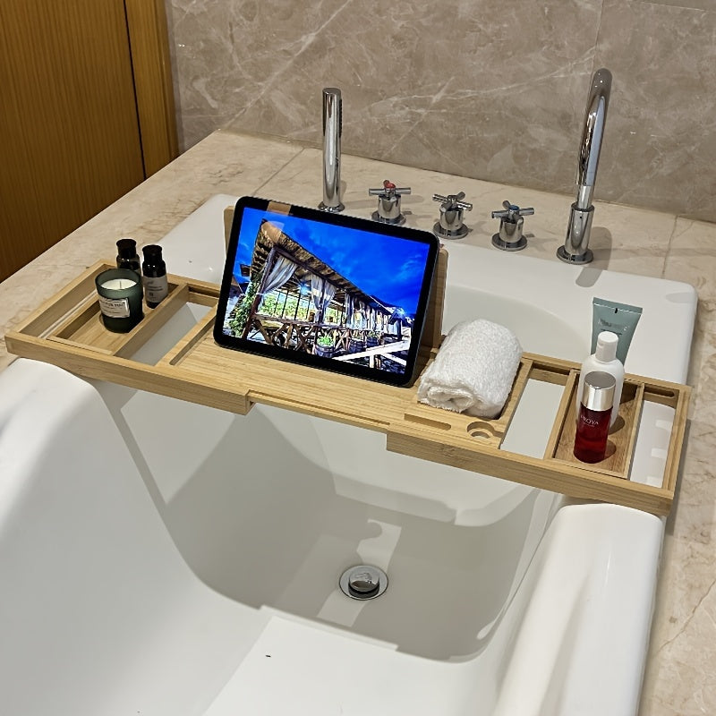 Luxury Bamboo Bath Tray for Enhanced Soaking Experience