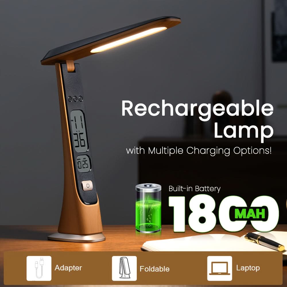 LUMIFOLD - Compact Rechargeable LED Desk Lamp with Custom Brightness