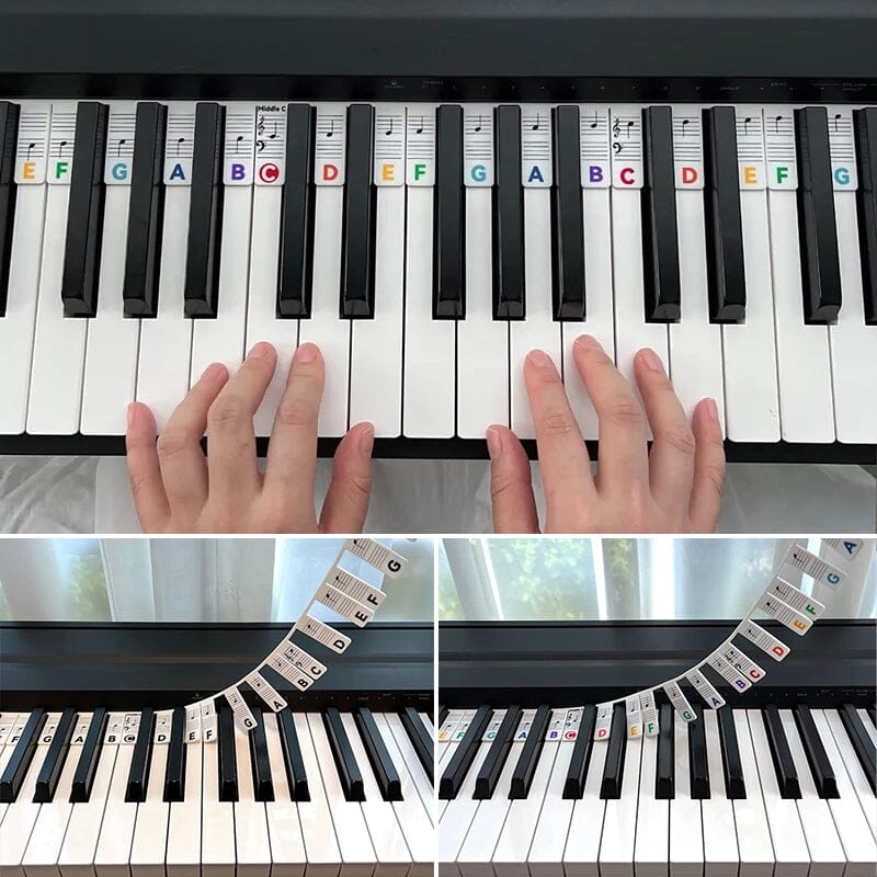 Color-Coded Piano Key Labels for Easy Learning