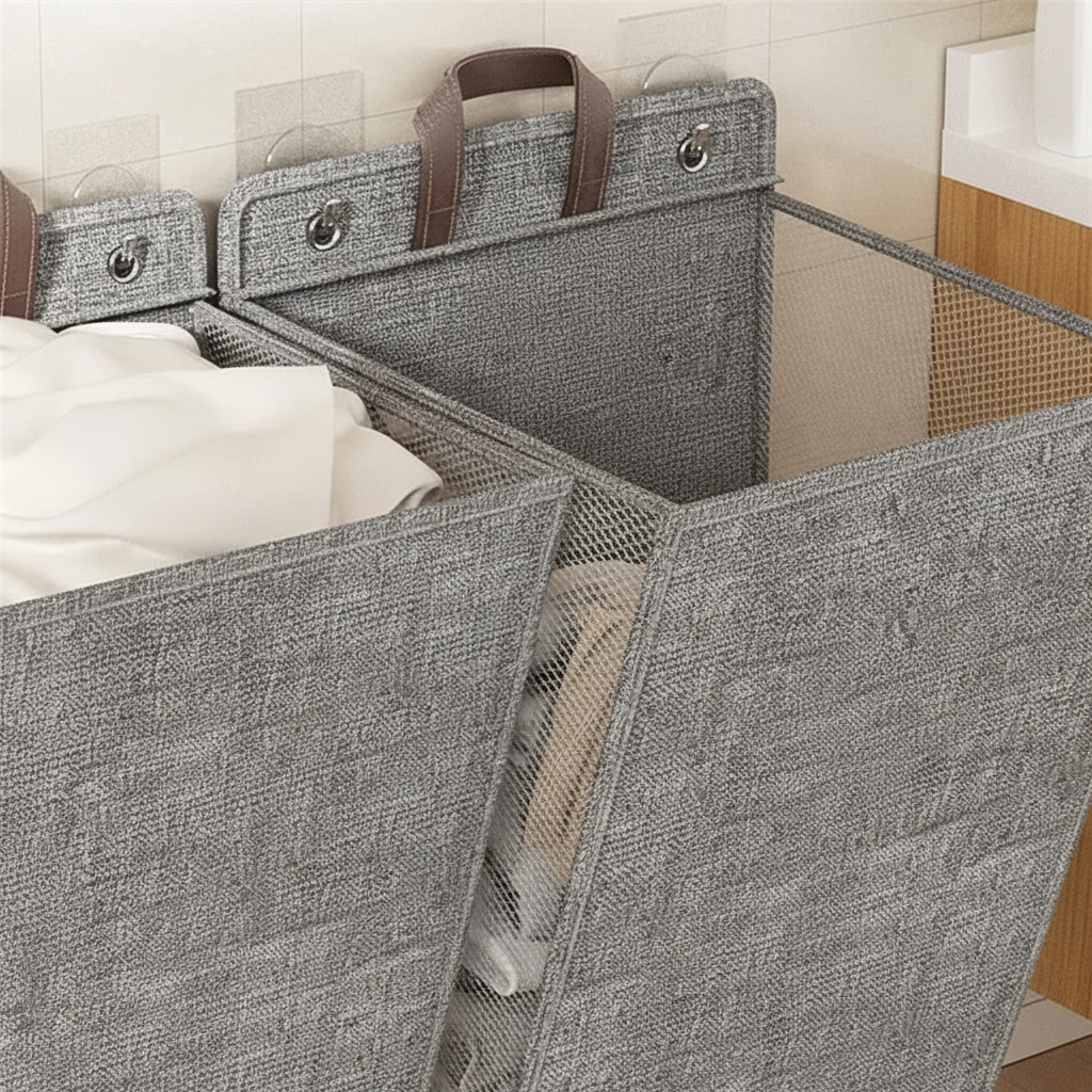 Wall-Mounted Laundry Basket - Foldable Design for Easy Storage