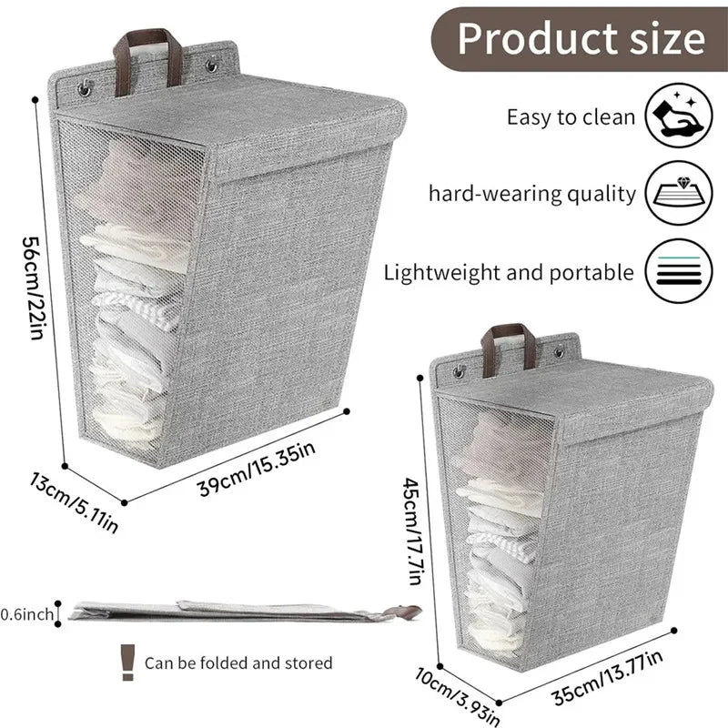 Wall-Mounted Laundry Basket - Foldable Design for Easy Storage