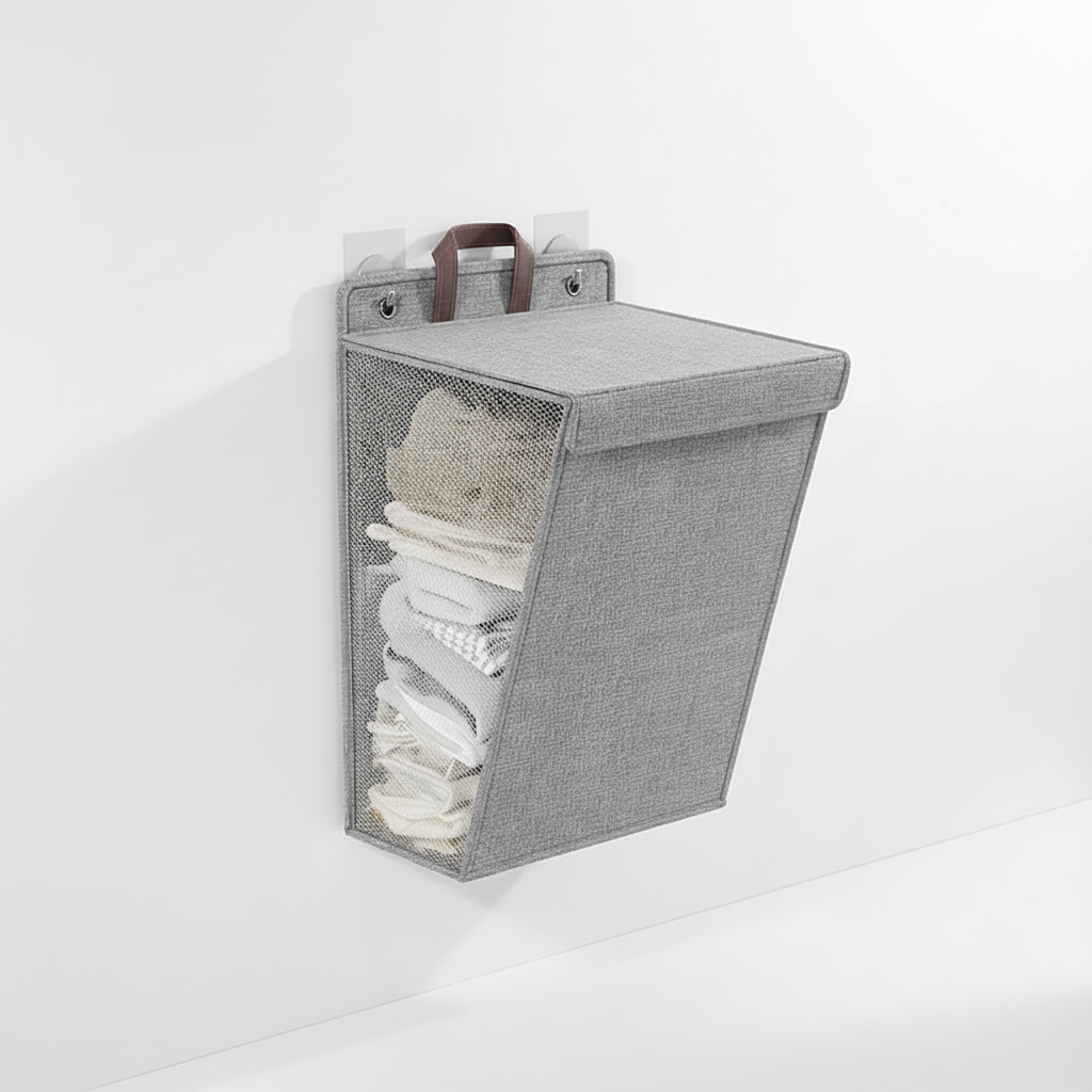 Wall-Mounted Laundry Basket - Foldable Design for Easy Storage