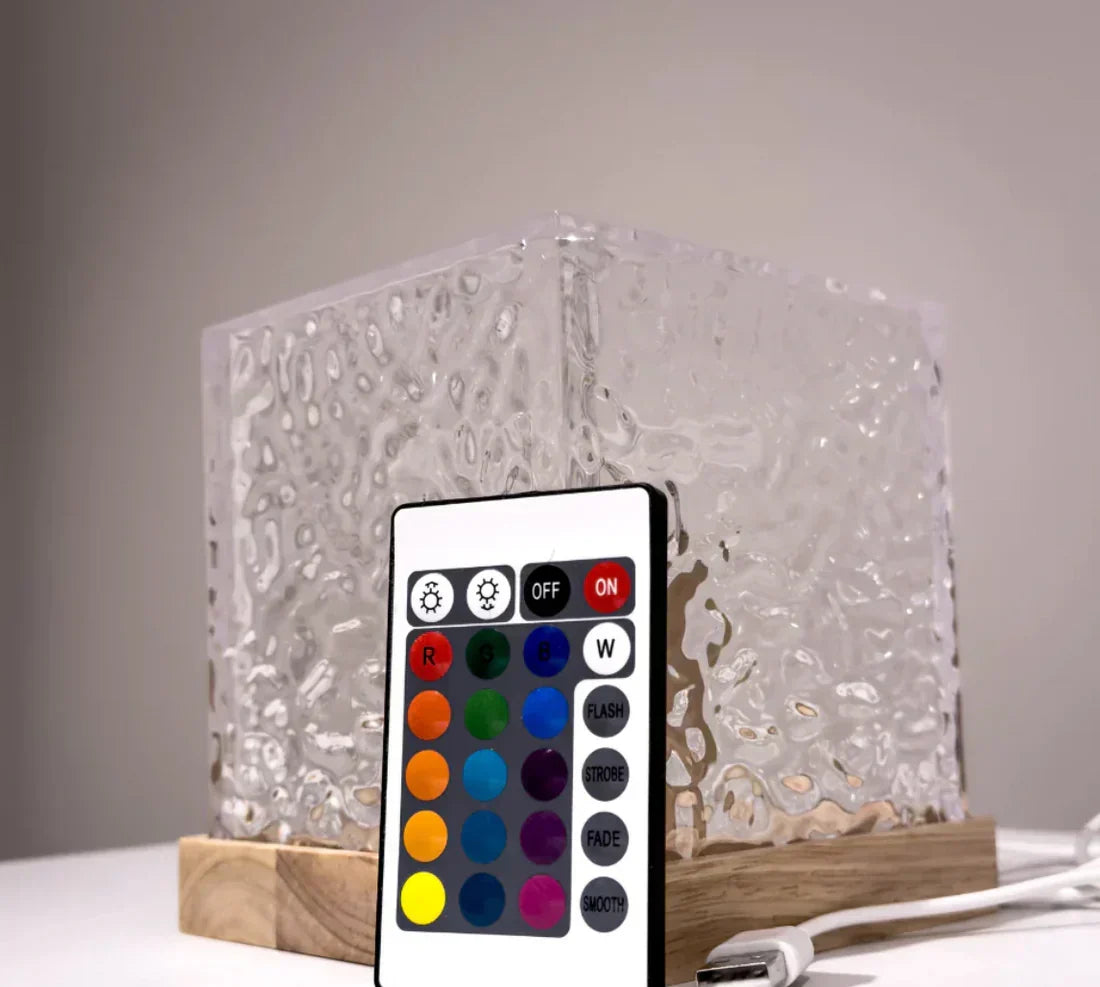 Vibrant Decorative Glass Lamp - SkyGlowCube Style