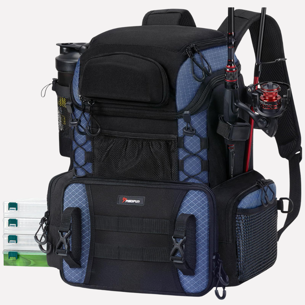 Ultimate Fishing Backpack with Rod Holder & Storage Boxes
