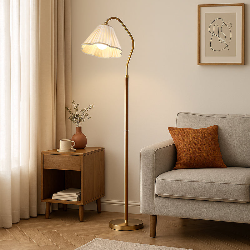 Chic Rustic Wooden Industrial Floor Light