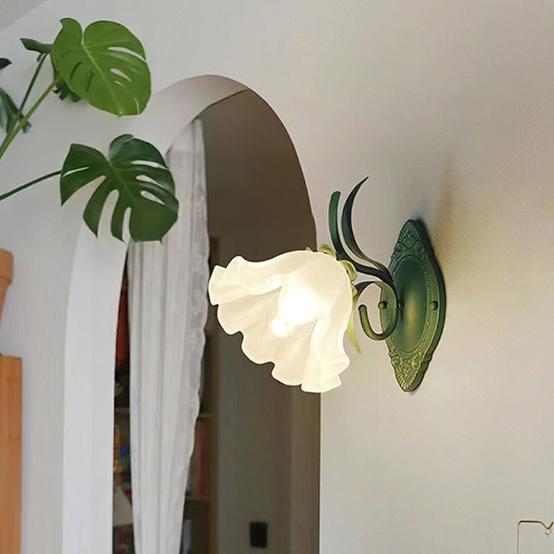 Botanical Elegance Wall Light Fixture with Glass Shade