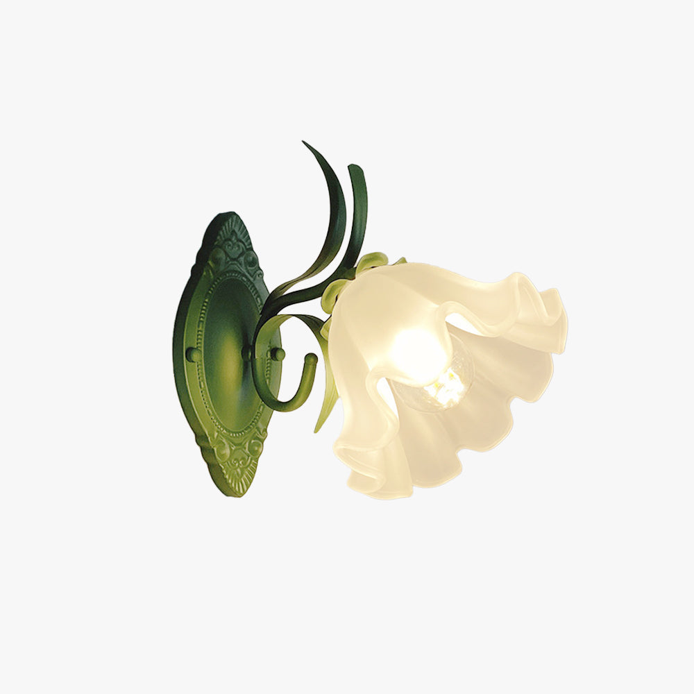 Botanical Elegance Wall Light Fixture with Glass Shade