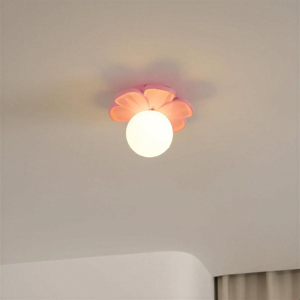 Elegant Floral Ceiling Light Fixture with Integrated LED