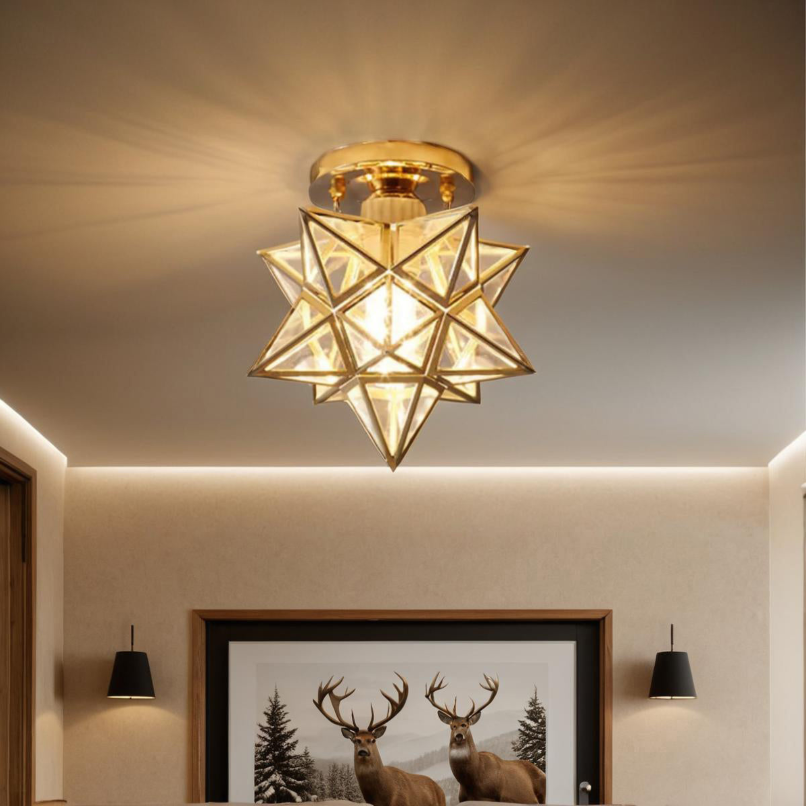 Starry Glow Flush Mount Ceiling Lamp - 20 cm LED Light