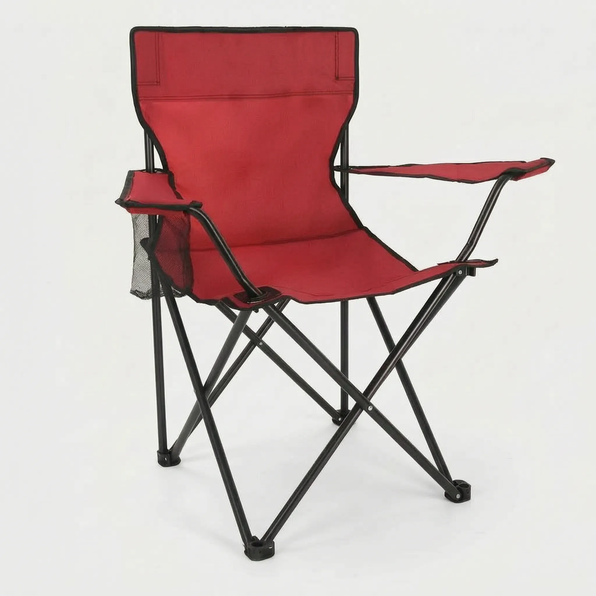 Compact Outdoor Chair with Built-In Beverage Holder