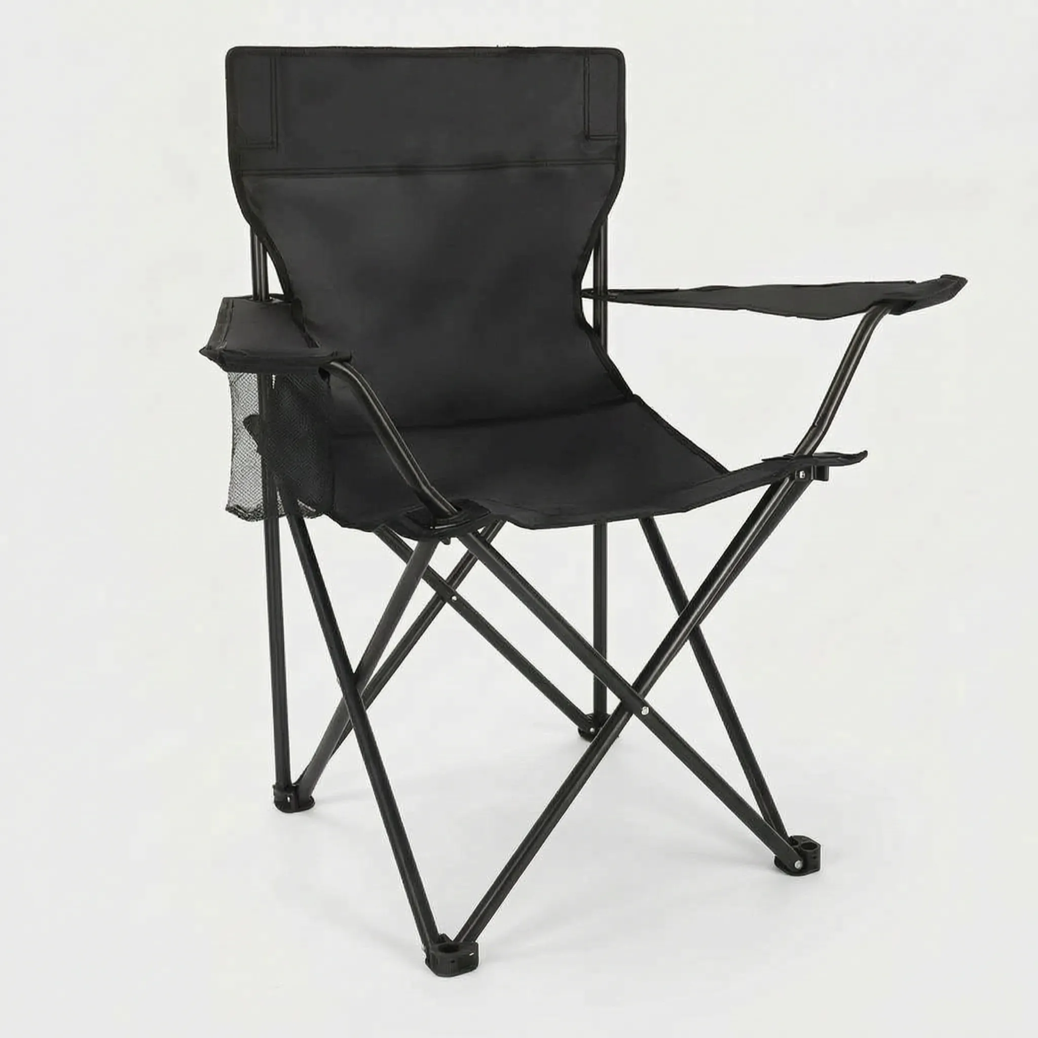 Compact Outdoor Chair with Built-In Beverage Holder