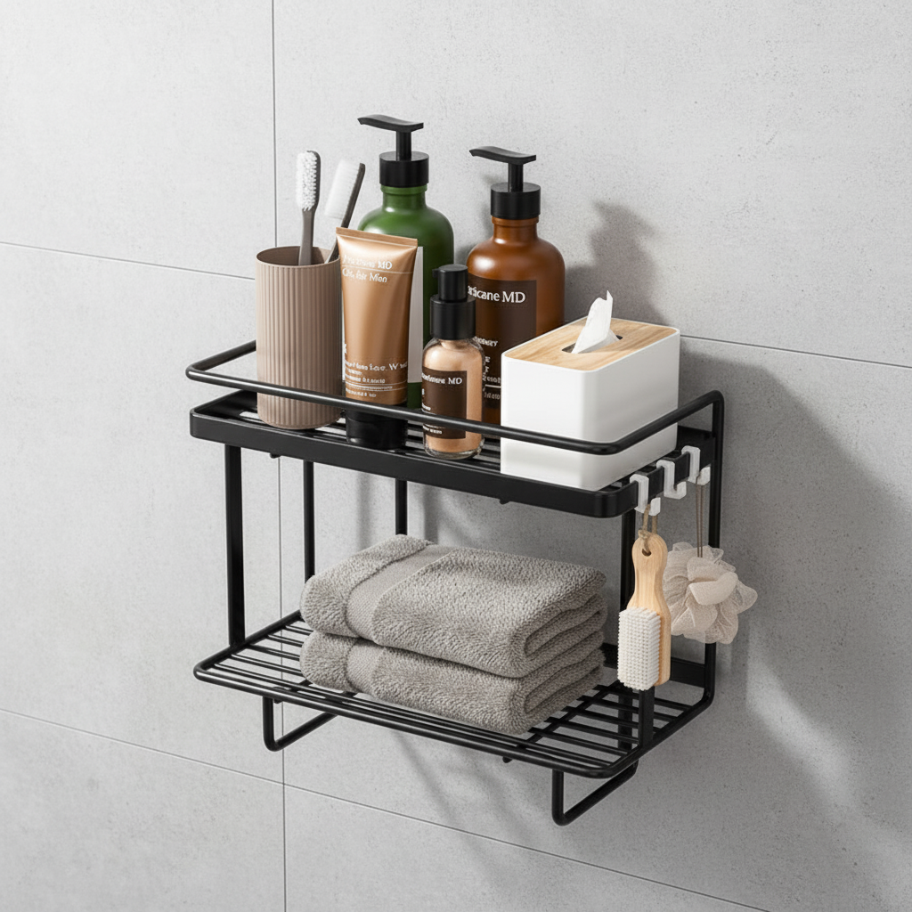 Bathroom Storage Rack - Freestanding Shelf for Toiletries