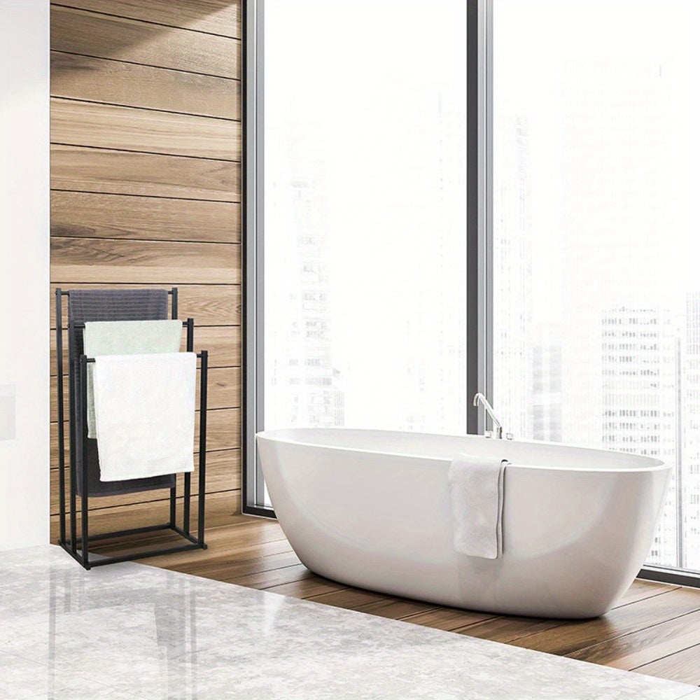 Steel Towel Stand - Freestanding Bathroom Organizer