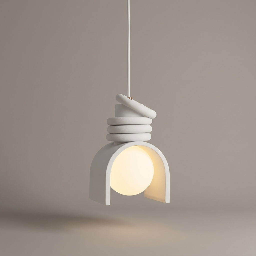Crescent-Style Pendant Light with French Design