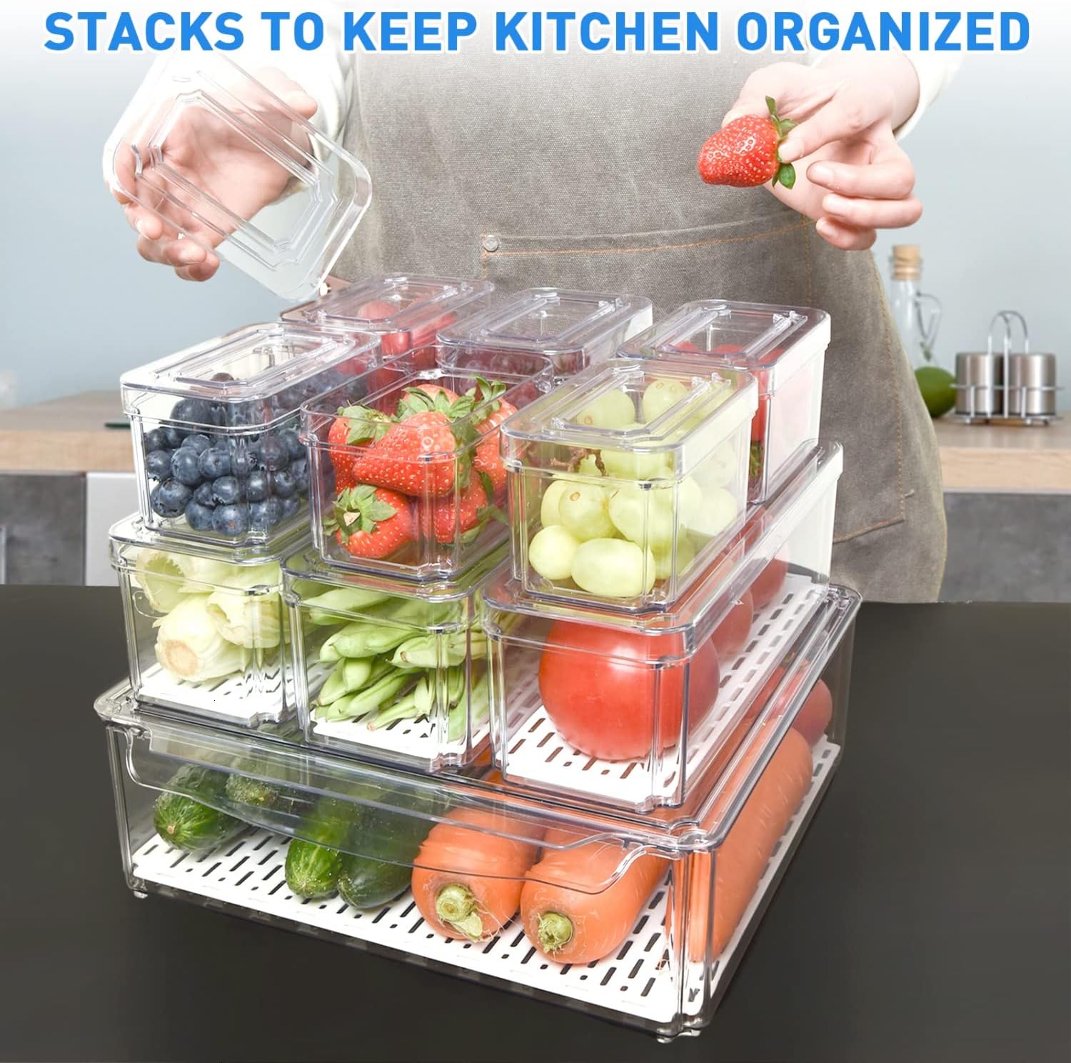 Stackable Food Storage Container Set | BPA-Free Organization Solution