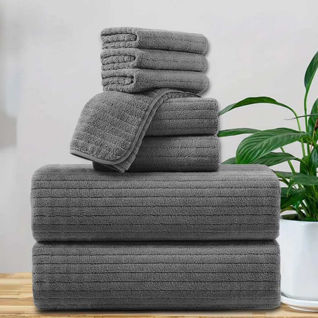 Quick-Dry Terry Cloth Bath Towel Set