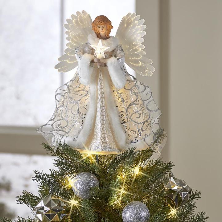 Enchanting Illuminated Angel Tree Topper for Christmas