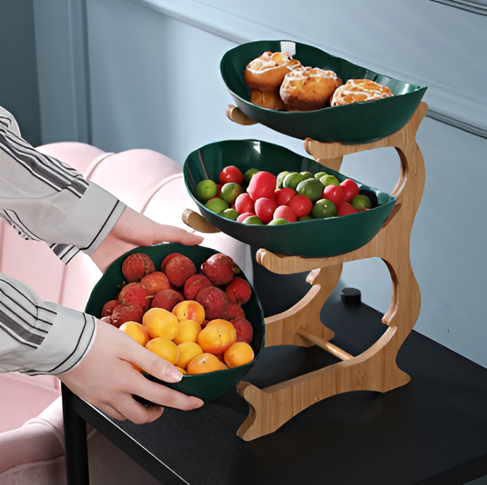 Elegant Multi-Layered Fruit and Snack Organizer