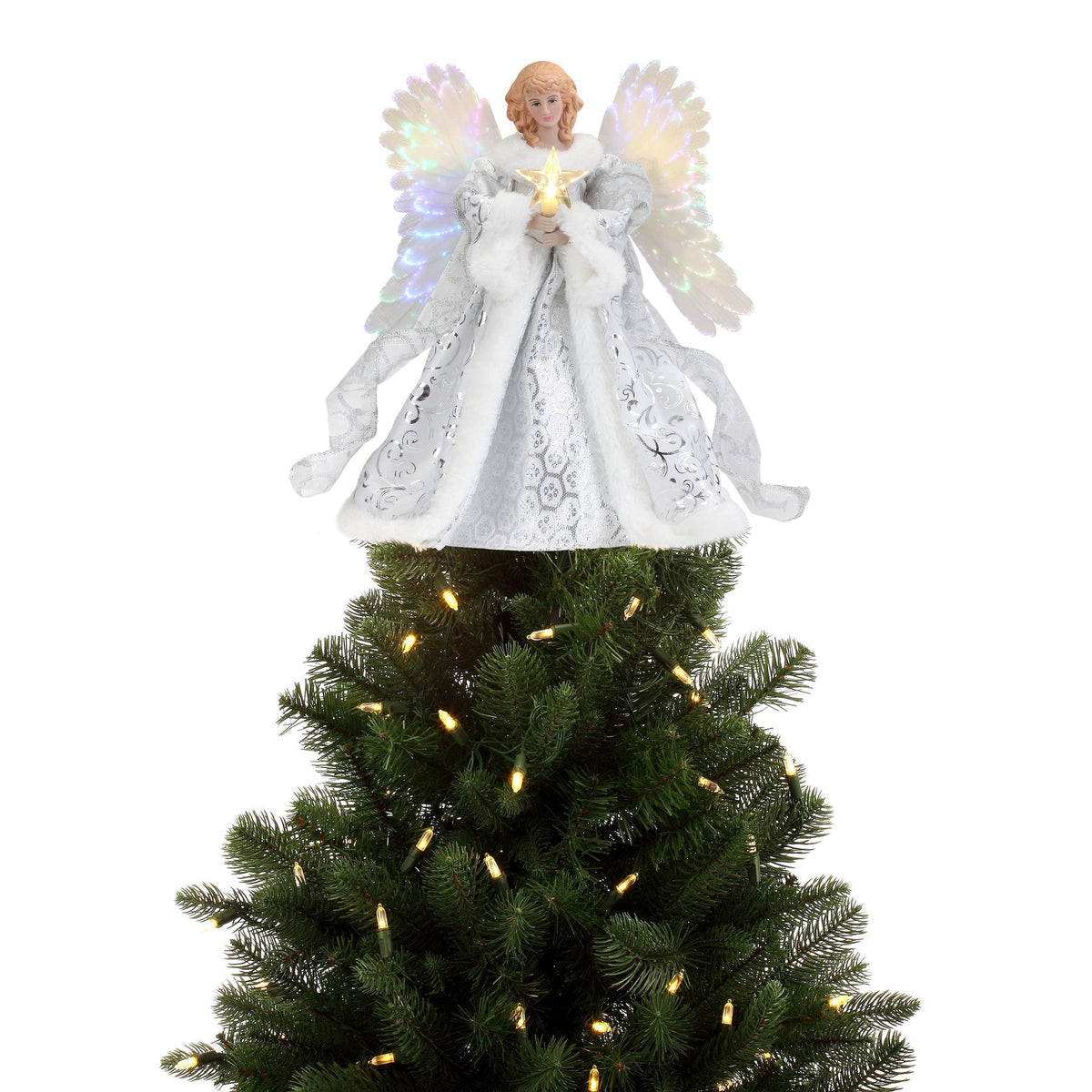 Enchanting Illuminated Angel Tree Topper for Christmas