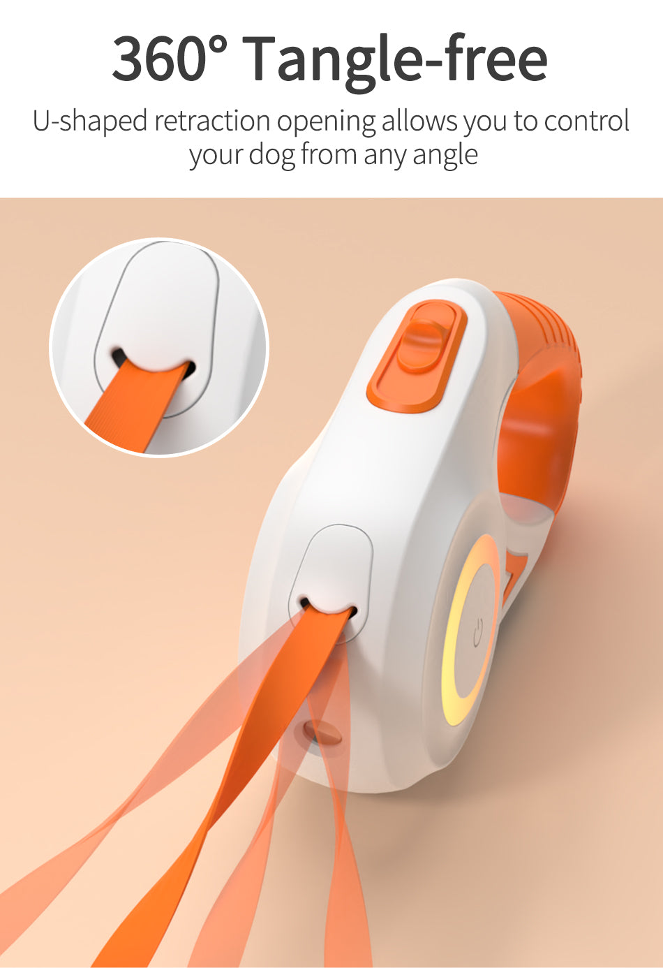 Smart Light-Up Dog Leash with Ergonomic Grip