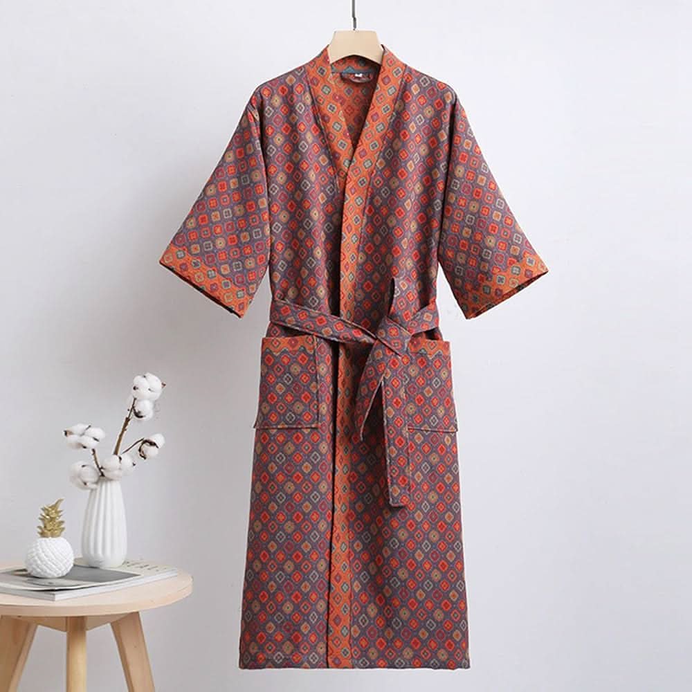 Serenity Wrap - Dual-Sided Organic Cotton Kimono Bathrobe