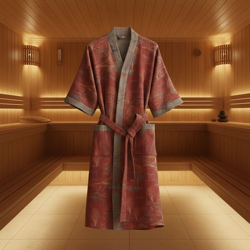 Serenity Wrap - Dual-Sided Organic Cotton Kimono Bathrobe