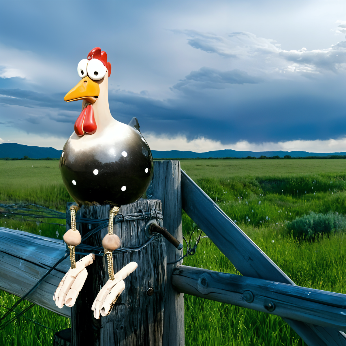 Whimsical Feathered Friend | Vibrant Chicken Garden Sculpture
