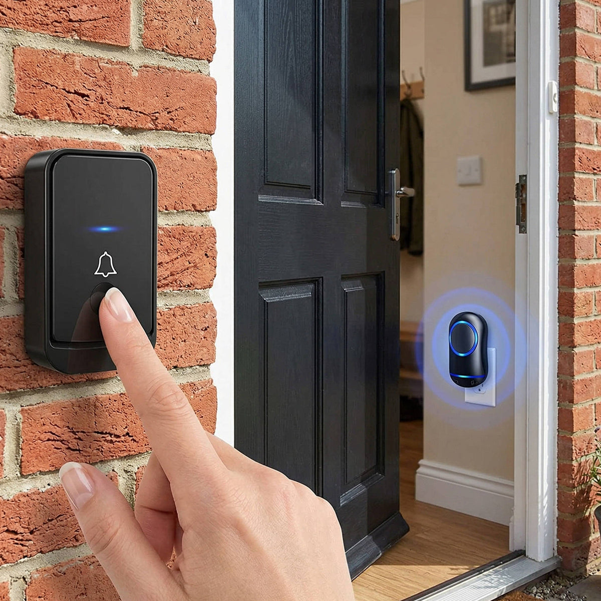 SmartAlert Wireless Door Chime System – 1000 Ft Range, 45 Tones