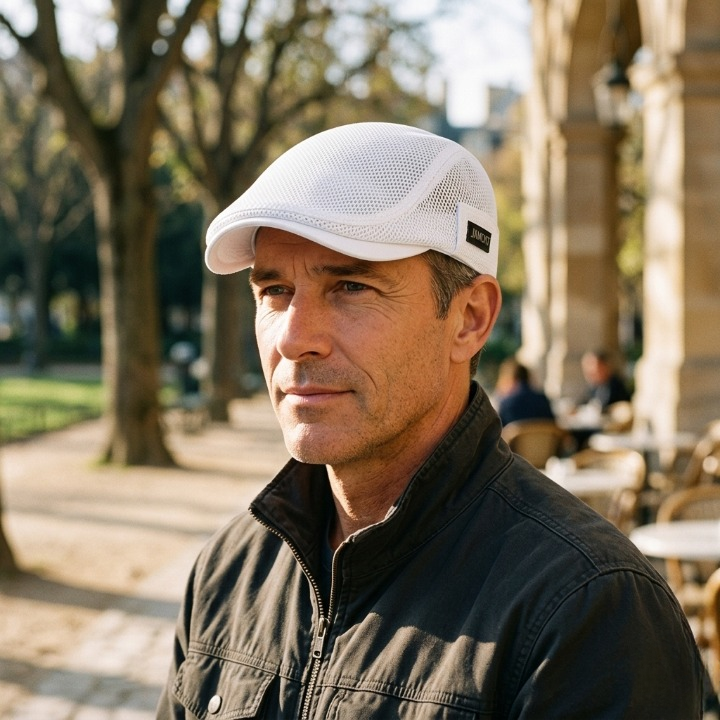 Men's Breathable Flat Cap with Airflow Design - Stylish & Adjustable