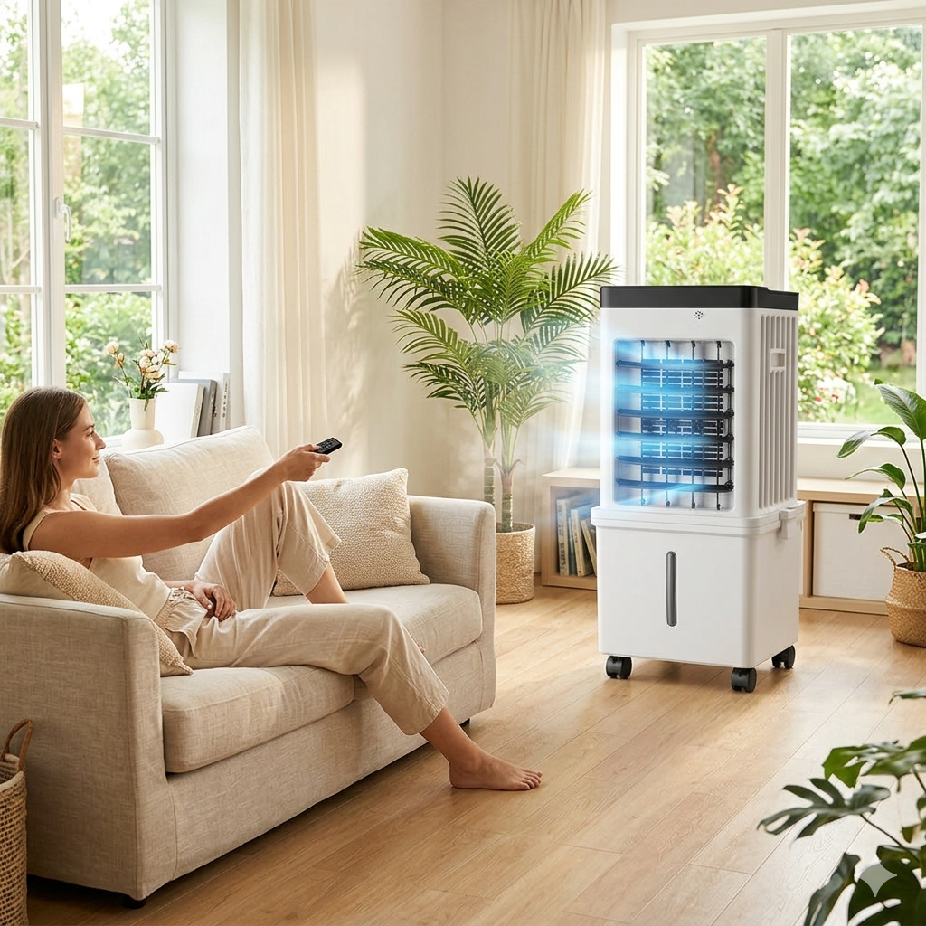 Versatile 3-in-1 Air Conditioner – 15L Water Tank for Cooling, Humidifying & Purifying