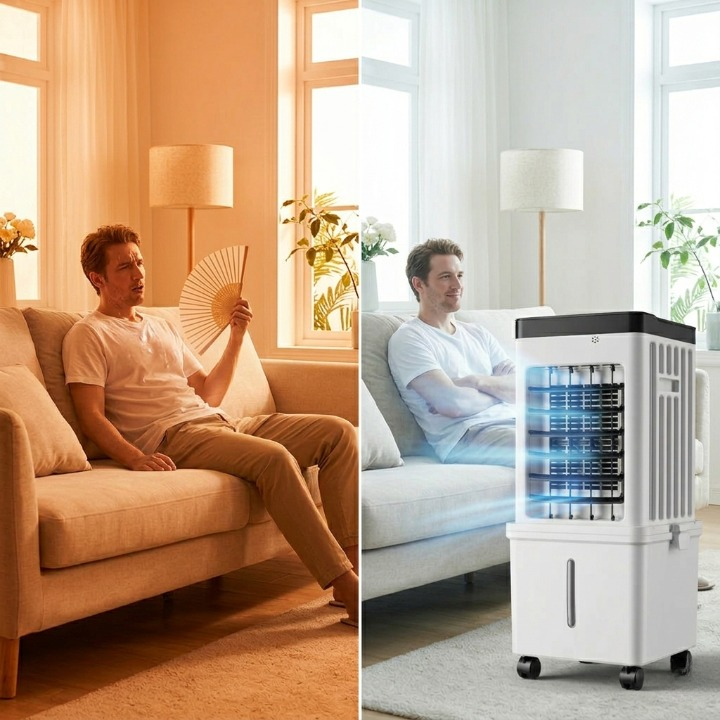 Versatile 3-in-1 Air Conditioner – 15L Water Tank for Cooling, Humidifying & Purifying