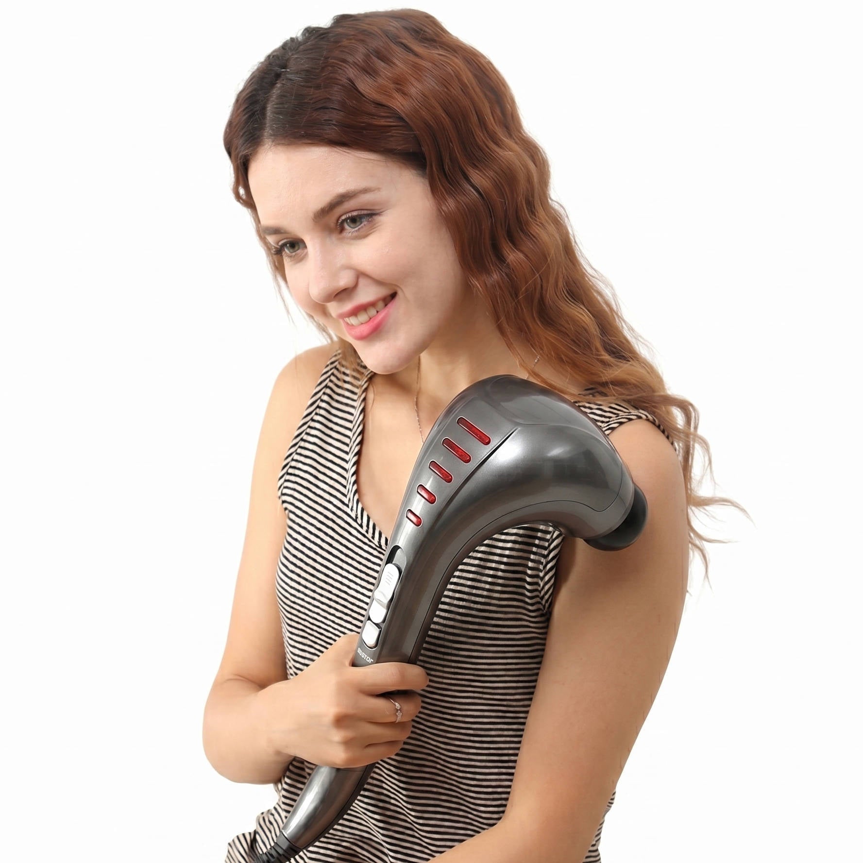 Revitalize Handheld Percussion Massager – 3500 PPM Dual Head Design with 3 Attachments & Adjustable Speed