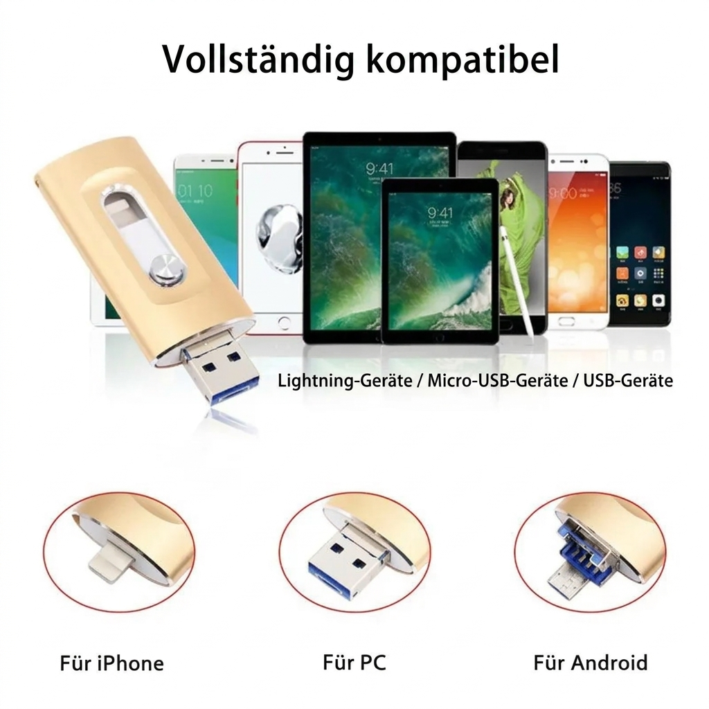 Versatile Tri-Connector USB Drive for All Your Devices