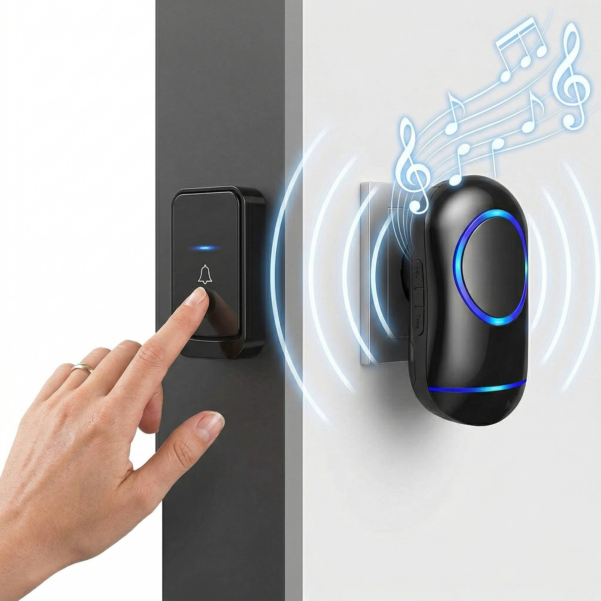 SmartAlert Wireless Door Chime System – 1000 Ft Range, 45 Tones