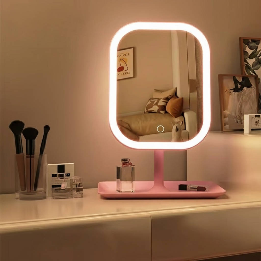 Portable Illuminated Makeup Mirror for On-the-Go Glam