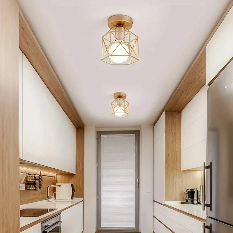 Sleek Gold Flush Mount Ceiling Fixture for Modern Interiors