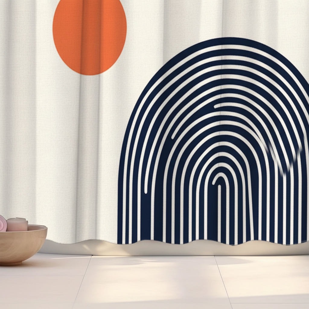 Circlify Geometric Shower Curtain in Polyester Fabric