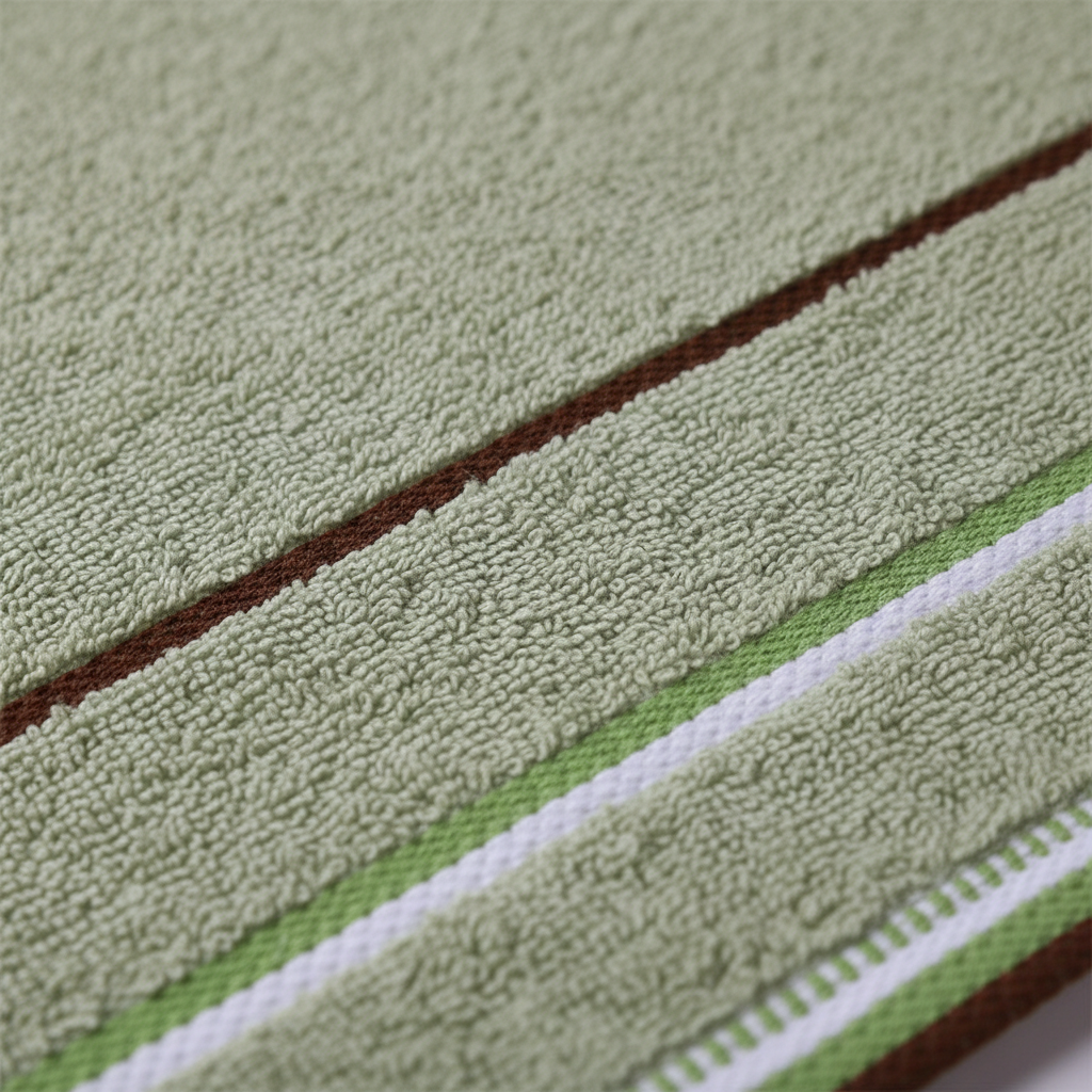 Set of Striped Terry Bath Towels