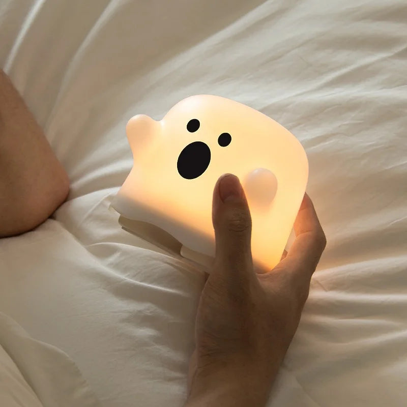Portable Ghost-Shaped LED Night Light with Timer Feature
