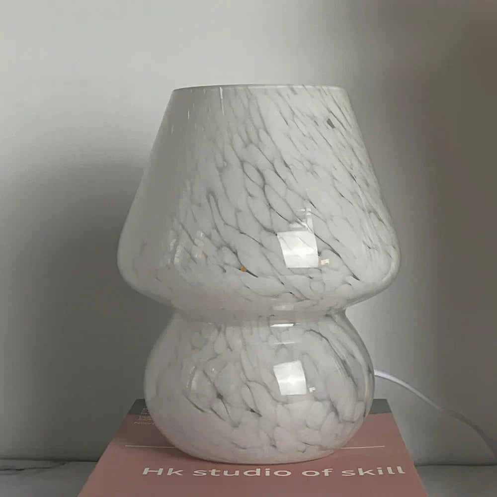 Mushroom-Shaped Glass Table Lamp