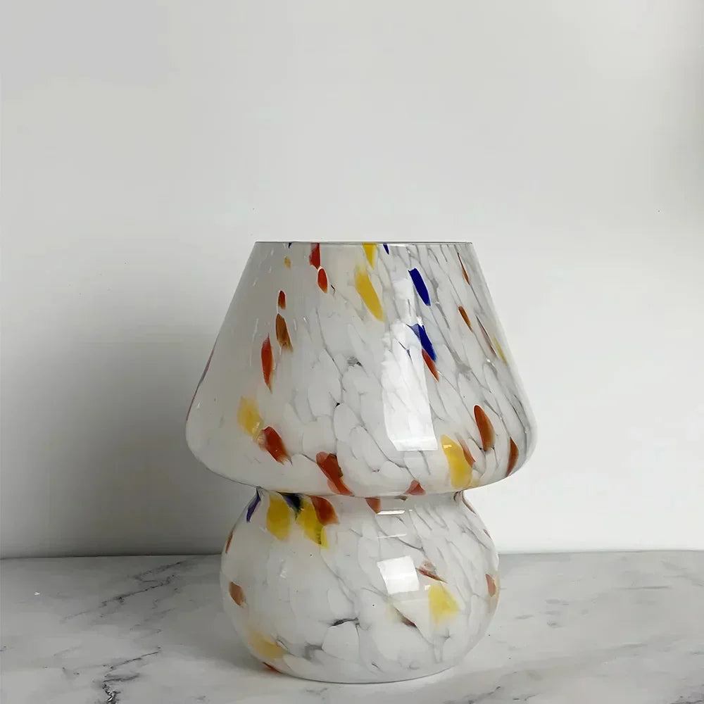 Mushroom-Shaped Glass Table Lamp