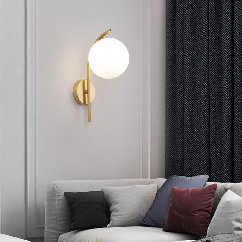 Elegant Sphere Wall Light with E27 Bulb, Mounted Design